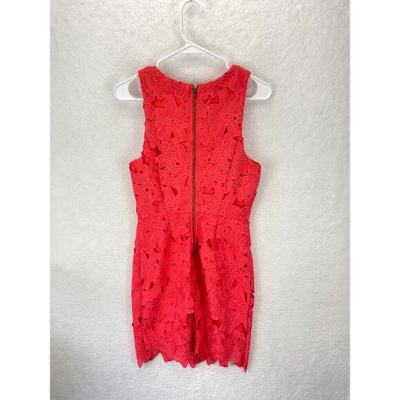 ASTR Floral Lace Dress Women’s Size M Red Textured Sleeveless Cocktail NWT - Picture 9 of 10